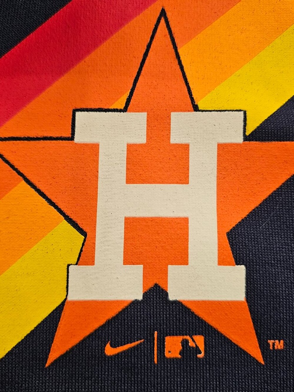 Nike Houston Astros Phoenix Fleece Cropped 1/2 Zip Pullover Rainbow Logo XS - Picture 5 of 10